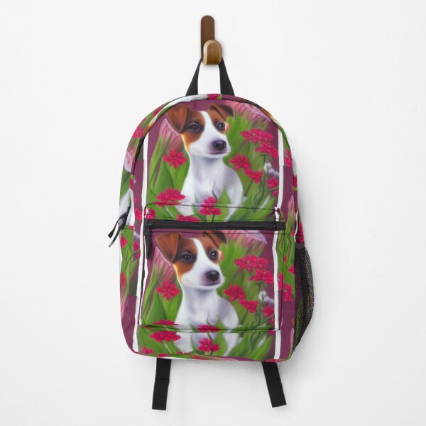 Item preview, Beautiful Jack Russel Oil Painting with flowers in background designed and sold by ManifestoDesign.