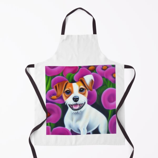 Item preview, Beautiful Jack Russel Oil Painting with flowers in background designed and sold by ManifestoDesign.