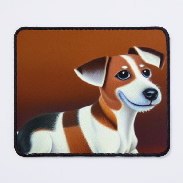 Item preview, Beautiful Jack Russel Cartoon Character Oil Painting with flowers in background designed and sold by ManifestoDesign.