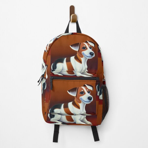 Item preview, Beautiful Jack Russel Cartoon Character Oil Painting with flowers in background designed and sold by ManifestoDesign.