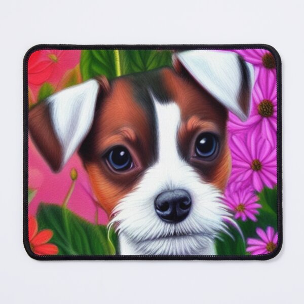 Item preview, Beautiful Jack Russel Oil Painting with flowers in background designed and sold by ManifestoDesign.