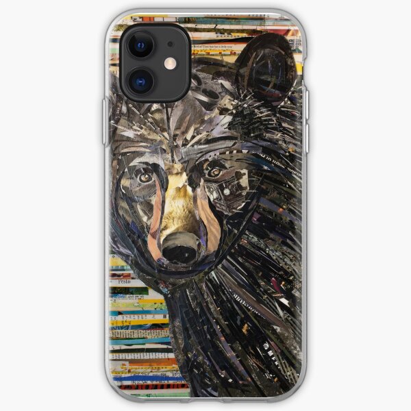 Black Bear Collage Art Unique iPhone Soft Case