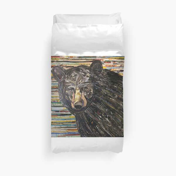 Black Bear Collage Art Unique Duvet Cover