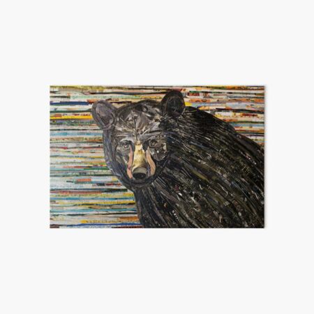 Black Bear Collage Art Unique Art Board Print