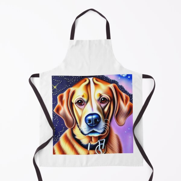 Item preview, Beautiful Gold Retriever Cartoon Character Oil Painting with flowers in background designed and sold by ManifestoDesign.
