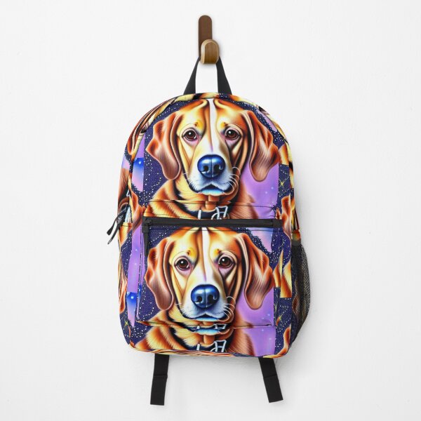 Item preview, Beautiful Gold Retriever Cartoon Character Oil Painting with flowers in background designed and sold by ManifestoDesign.