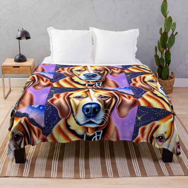 Item preview, Beautiful Gold Retriever Cartoon Character Oil Painting with flowers in background designed and sold by ManifestoDesign.