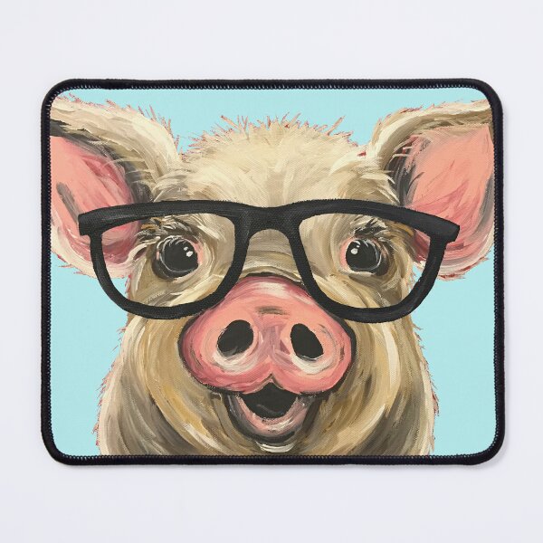 Item preview, Cute Pig Art, Pig with Glasses designed and sold by leekellerart.