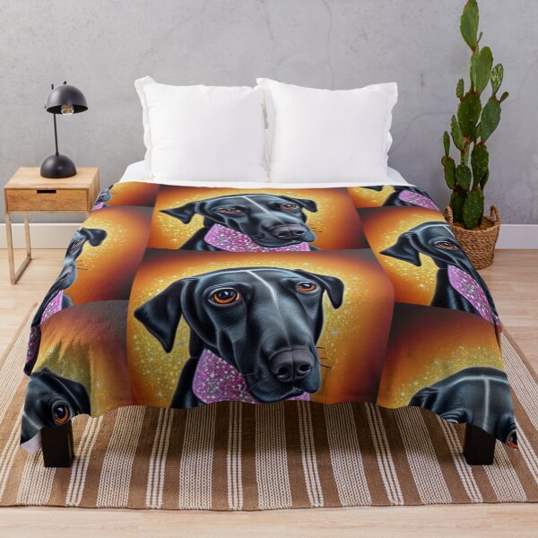 Item preview, Beautiful Gold Retriever Cartoon Character Oil Painting with flowers in background designed and sold by ManifestoDesign.