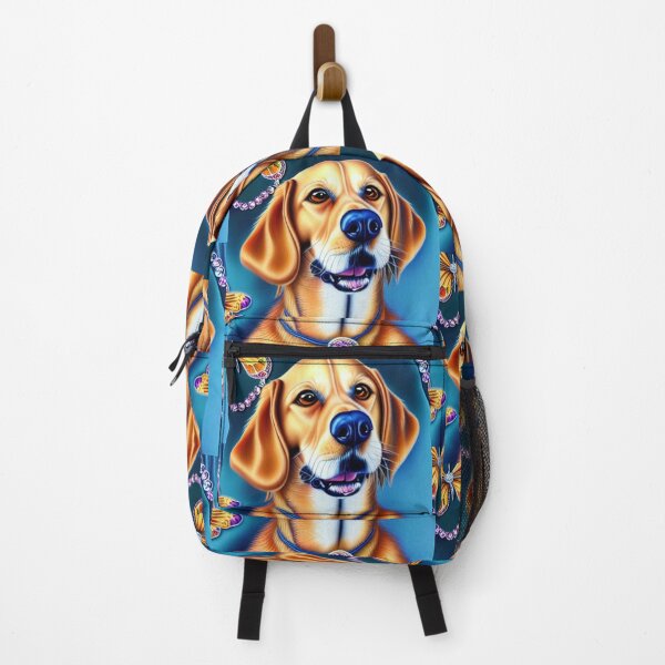 Item preview, Beautiful Gold Retriever Cartoon Character Oil Painting with flowers in background designed and sold by ManifestoDesign.