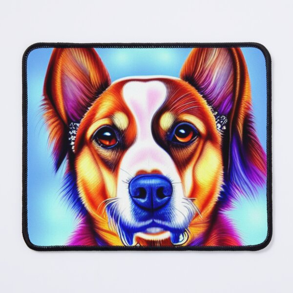 Item preview, Beautiful Gold Retriever Cartoon Character Oil Painting with flowers in background designed and sold by ManifestoDesign.