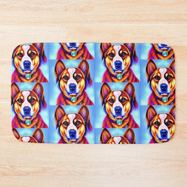Item preview,  Beautiful Gold Retriever Cartoon Character Oil Painting with flowers in background designed and sold by ManifestoDesign.