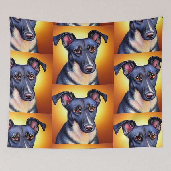 Item preview, Beautiful Dog Oil Painting with flowers in background designed and sold by ManifestoDesign.