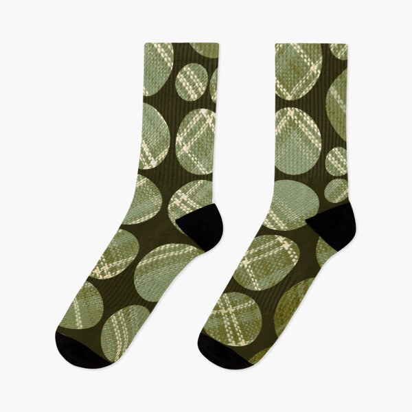 Item preview, Green Plaid Circles On Black designed and sold by LaurenWDesigns.