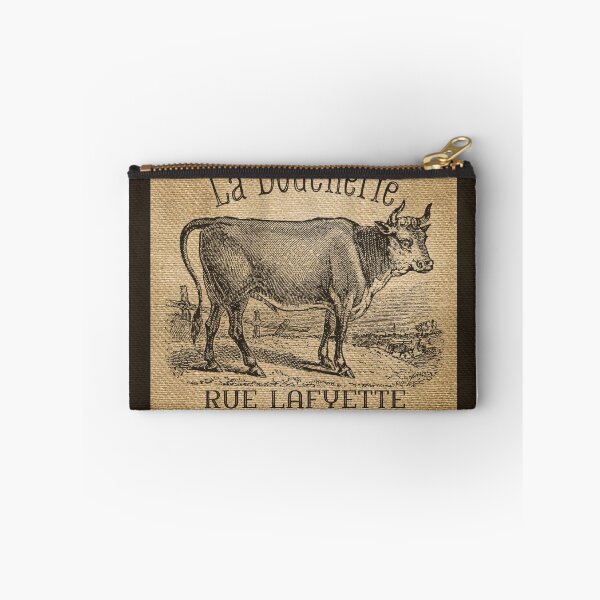 Item preview, Cow French Advertisement Burlap designed and sold by Marcee Duggar.