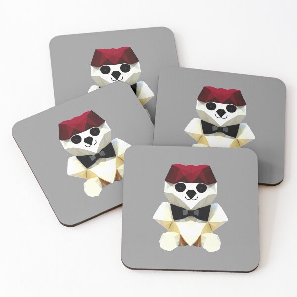 Item preview, White Teddy Bear With Black Bow Tie and Red Cap designed and sold by PolygonXYZ.