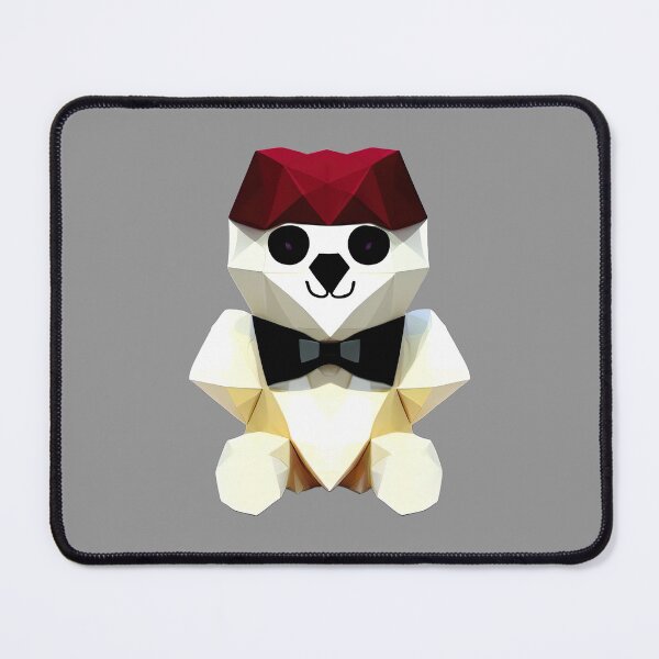 Item preview, White Teddy Bear With Black Bow Tie and Red Cap designed and sold by PolygonXYZ.
