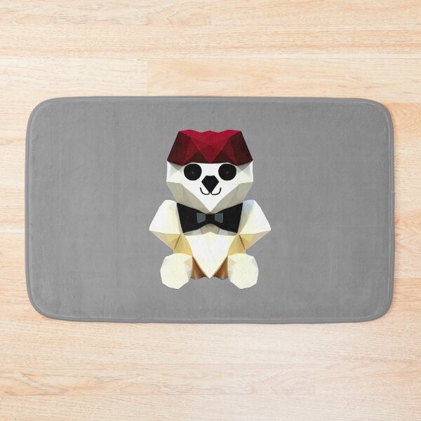 Item preview, White Teddy Bear With Black Bow Tie and Red Cap designed and sold by PolygonXYZ.