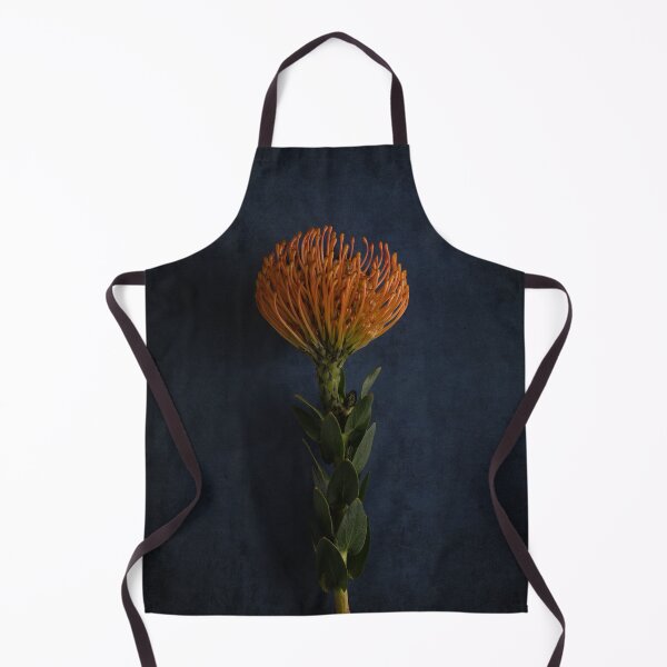 Item preview, Orange pincushion on a blue background (Leucospermum cordifolium) designed and sold by GoodMoodPhotos.
