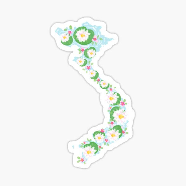 Item preview, Vietnam Lotus Blossom Map designed and sold by LizzyWhimsy.