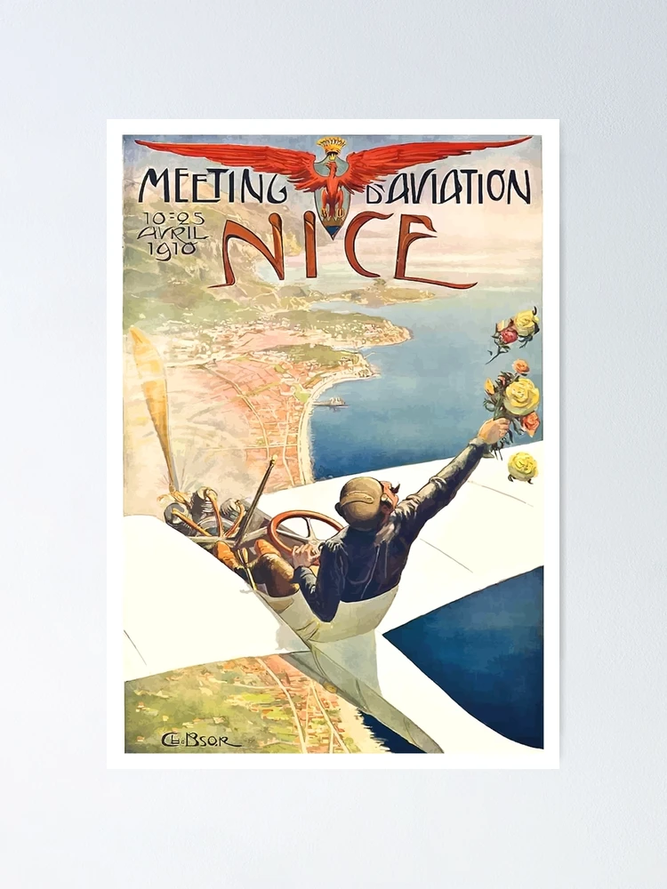 Gde Semaine d'Aviation ポスター 1910年 1910 Aviation Meeting (Meeting d'Aviation) - Nice, France - Fine