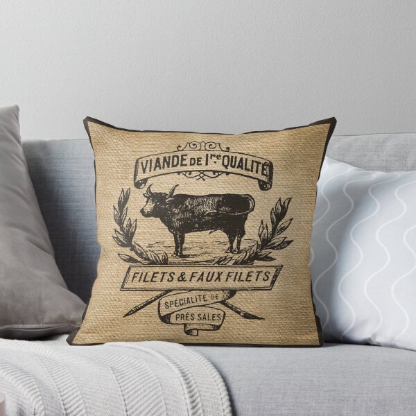 Item preview, French Burlap Meat Filets Advertisement Black designed and sold by Marcee Duggar.