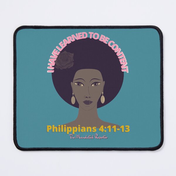 Item preview, I Have Learned to be Content KJV - Warm Aqua designed and sold by TheReporter1.