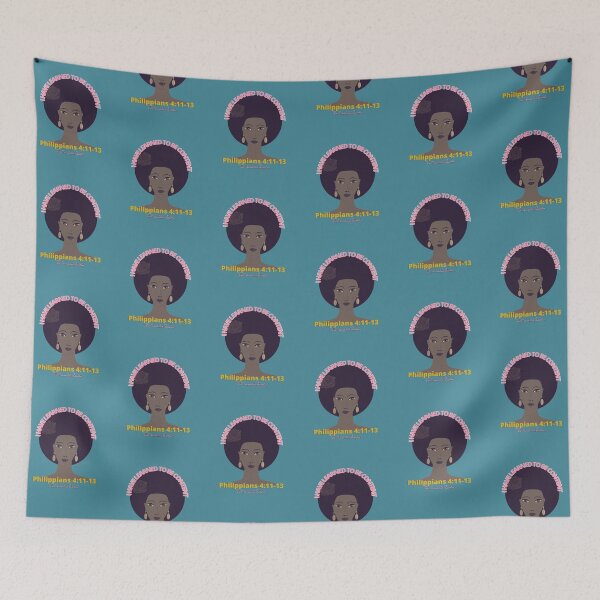 Item preview, I Have Learned to be Content KJV - Warm Aqua designed and sold by TheReporter1.