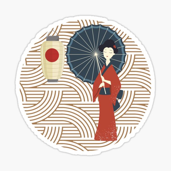 Item preview, Japanese Girl Wearing Red Kimono  designed and sold by Neat Pick Tees.