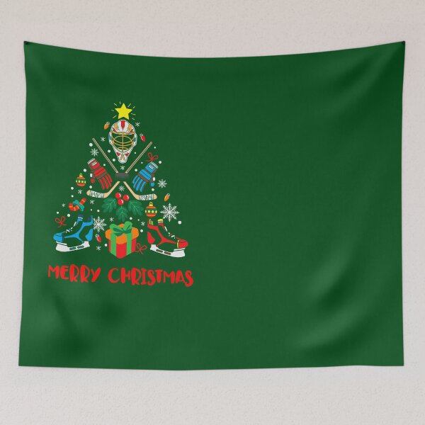 Item preview,  merry Christmas Christmas tree hockey   designed and sold by DesignsbyMona.