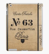 Vintage Burlap Ticker Look Paris france iPad Case/Skin