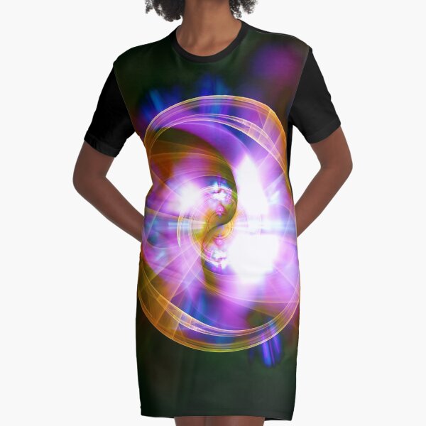 Show Me Your Energy ~ Fractal Art Graphic T-Shirt Dress