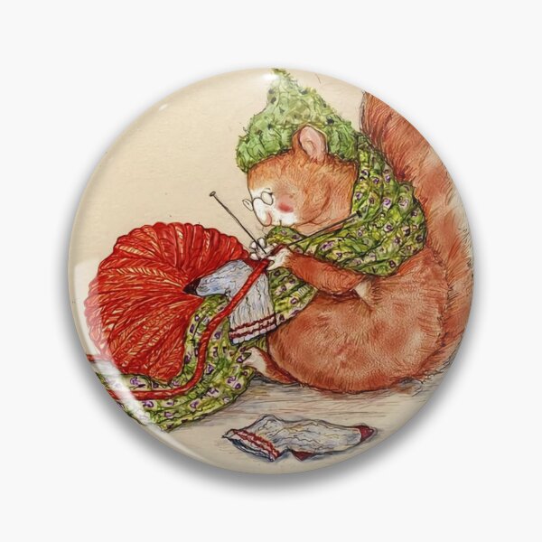 Item preview, Grandma Knitting Squirrel Knitting Girl designed and sold by knittinggrandma.