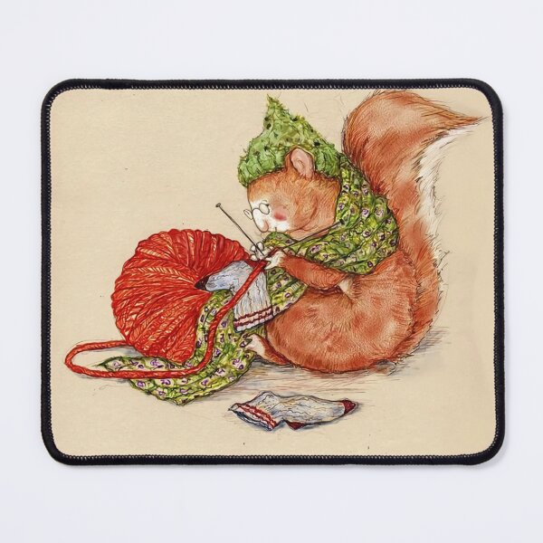 Item preview, Grandma Knitting Squirrel Knitting Girl designed and sold by knittinggrandma.