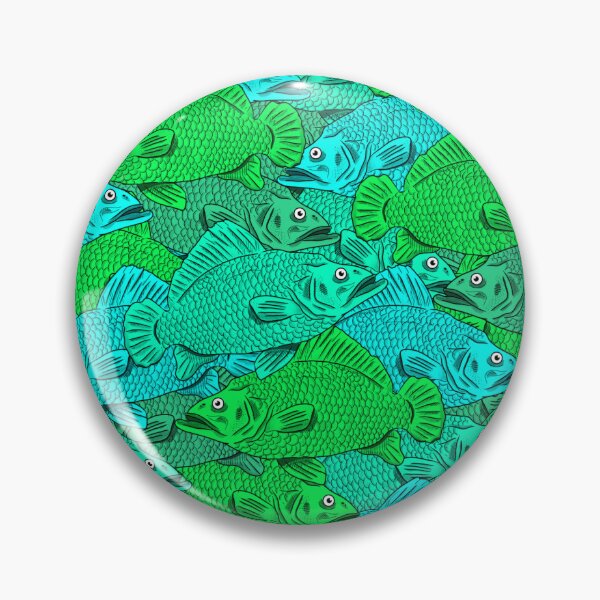 Item preview, Green and blue fish pattern designed and sold by Pahlaz.