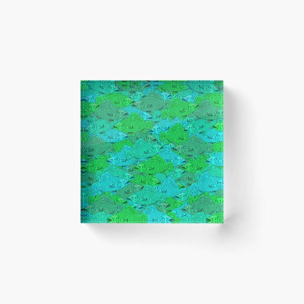 Item preview, Green and blue fish pattern designed and sold by Pahlaz.