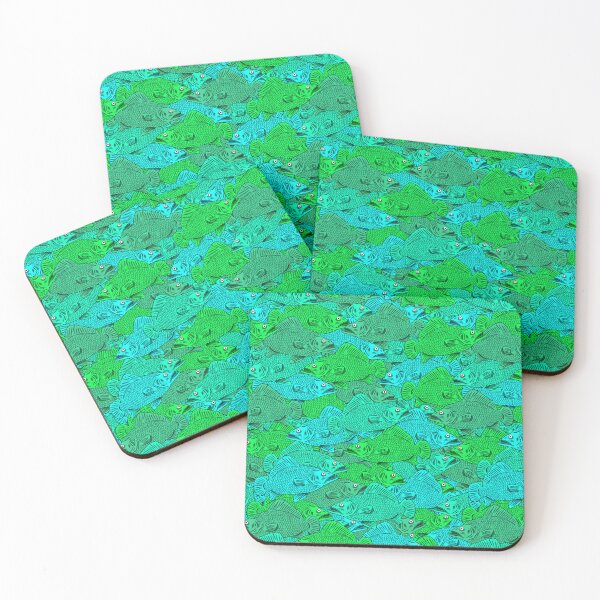 Item preview, Green and blue fish pattern designed and sold by Pahlaz.