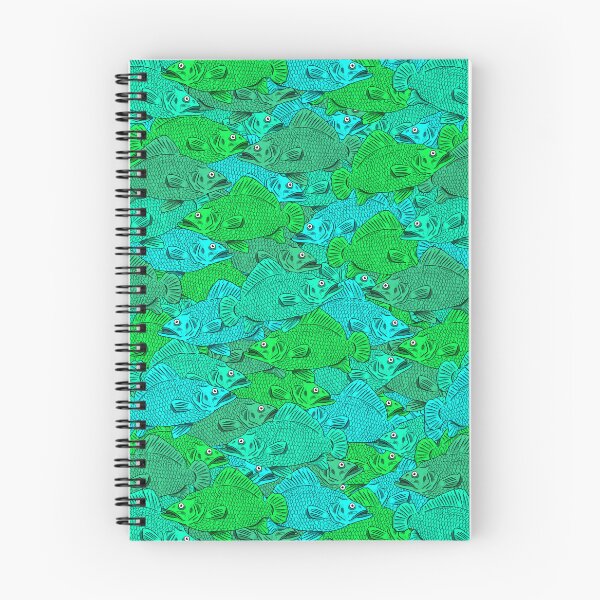 Item preview, Green and blue fish pattern designed and sold by Pahlaz.