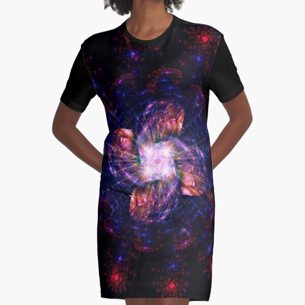 Atomic Headdress of The Sun ~ Fractal Art Graphic T-Shirt Dress