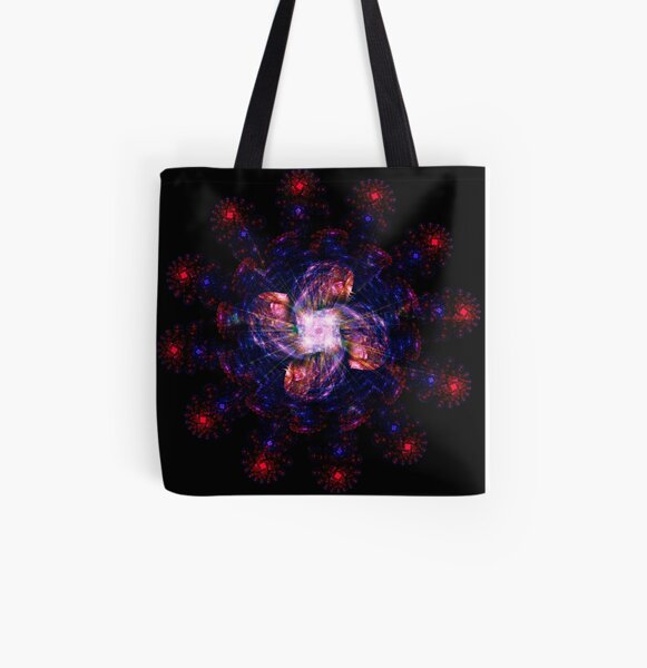 Atomic Headdress of The Sun ~ Fractal Art All Over Print Tote Bag