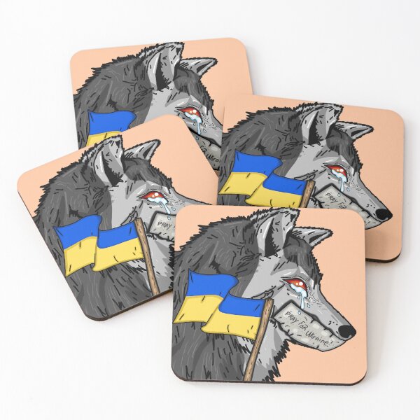 Item preview, Black & Grey Pray for Ukraine RareWolf - Tears  designed and sold by Twaingrant.