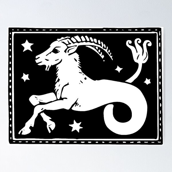 Item preview, Capricorn the Goat Woodcut designed and sold by Pixelchicken.