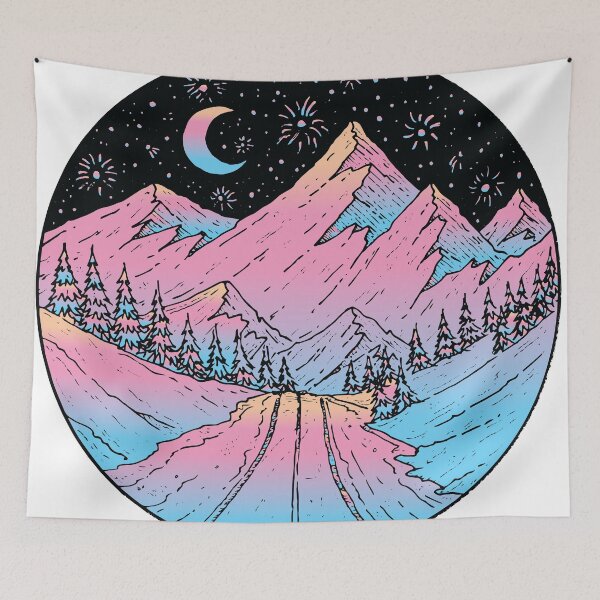 Item preview, mountains forest moon stars designed and sold by XXgooddeedXX.