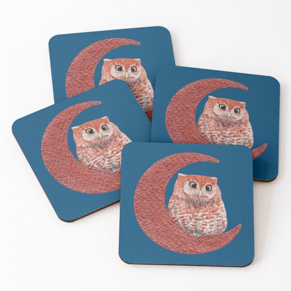 Item preview, Watercolor Eastern Screech Owl & Moon designed and sold by Krystal280791 Shop.