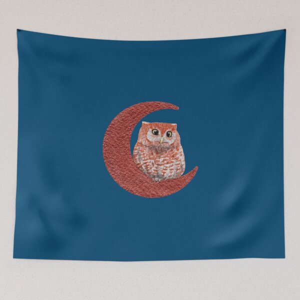 Item preview, Watercolor Eastern Screech Owl & Moon designed and sold by Krystal280791 Shop.
