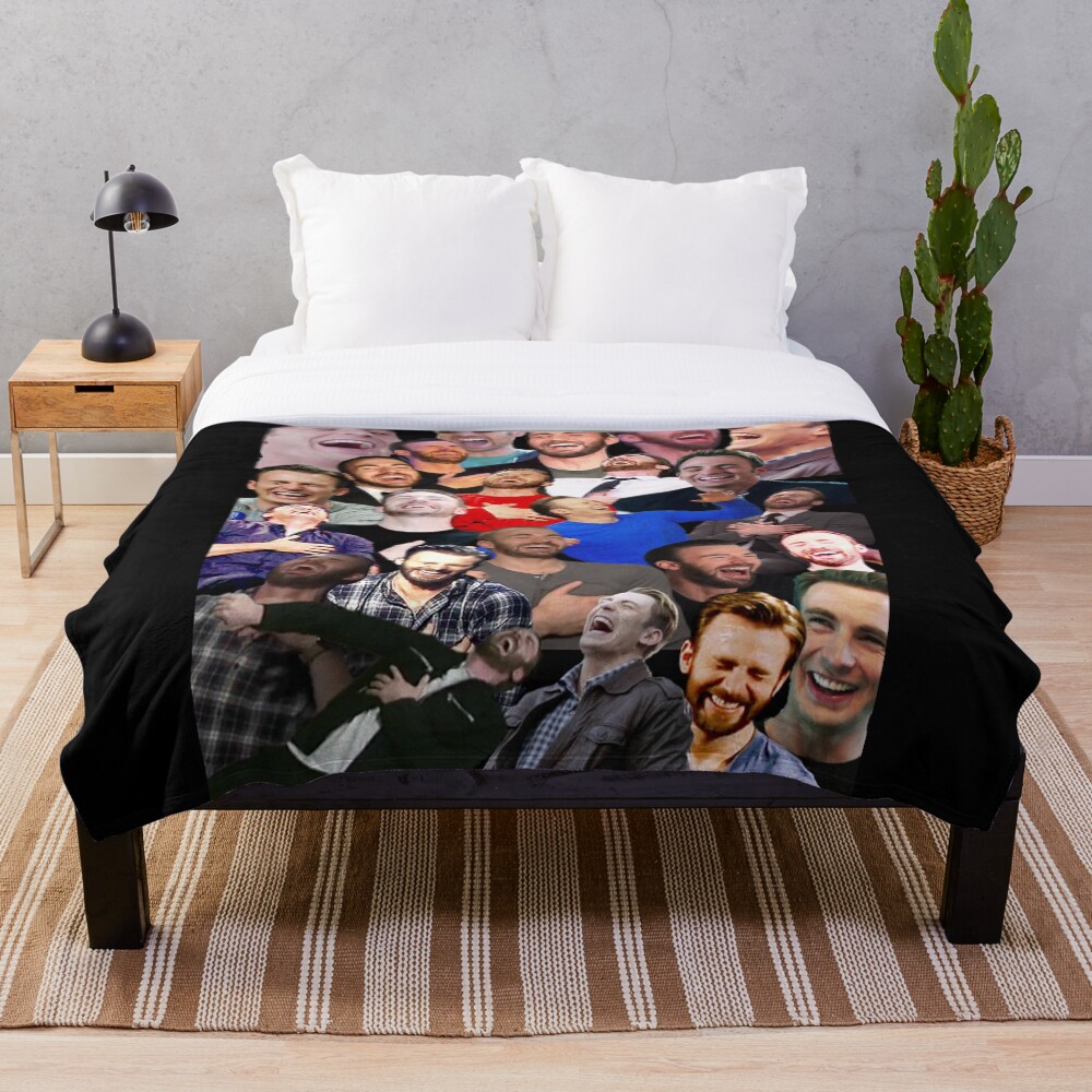 "Chris Evans Laughing" Throw Blanket for Sale by beaunana Redbubble