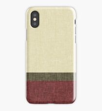 Tri Colour Geometric Graphic Burlap Weave Print Stripe Olive Green Burgundy Khaki iPhone Case
