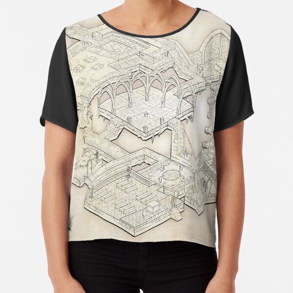 Isometric Dungeon Map Chiffon Top