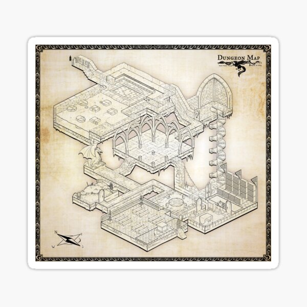 Isometric Dungeon Map Sticker