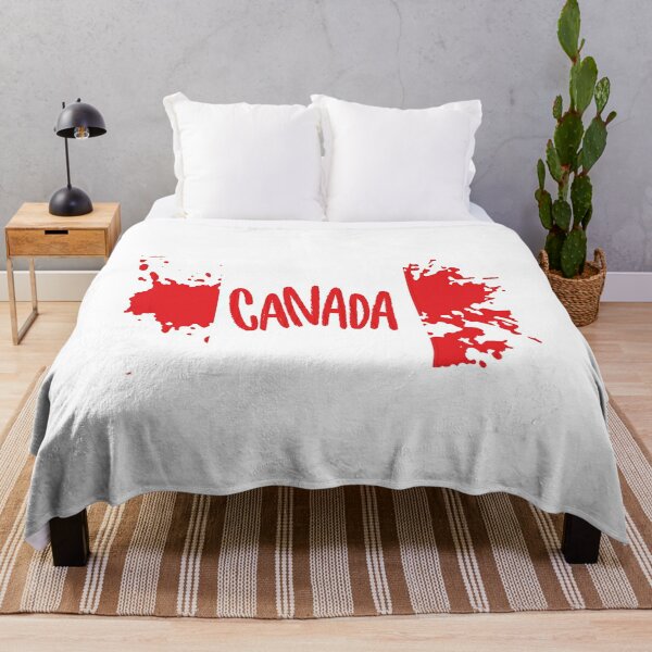 Canada Soccer Ball Throw Blanket